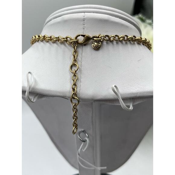 J. Crew Gold-Tone Faux Pearl Rhinestone Dangle Cluster Statement‎ Necklace - Picture 9 of 11